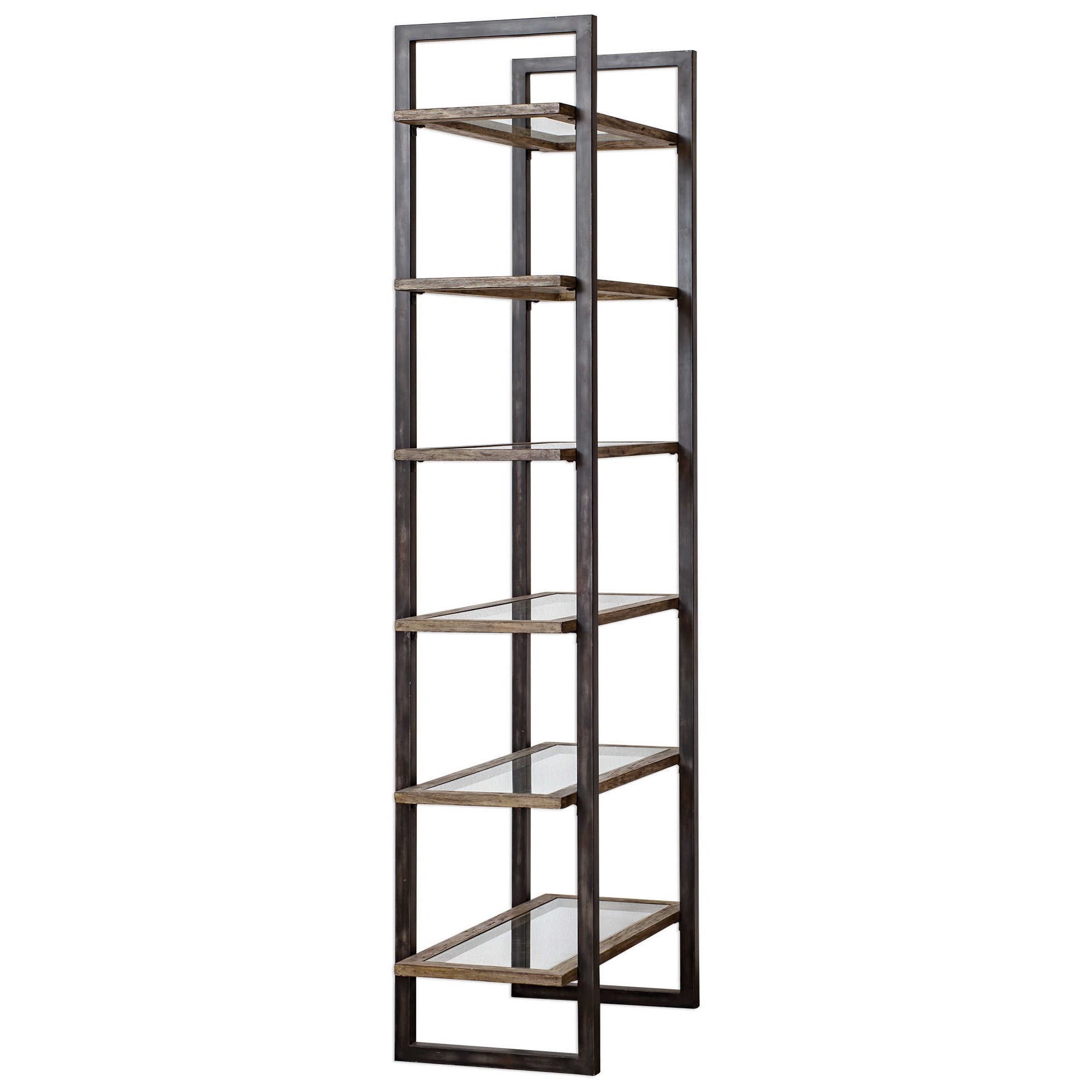 Uttermost Accent Furniture Bookcases 25440 Olwyn Industrial Etagere Corner Furniture